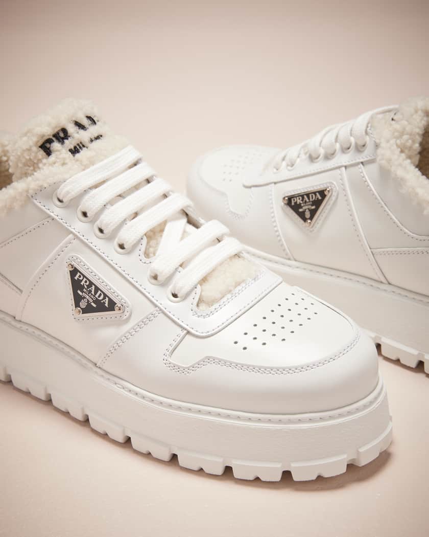 Prada logo platform sneaker cheap