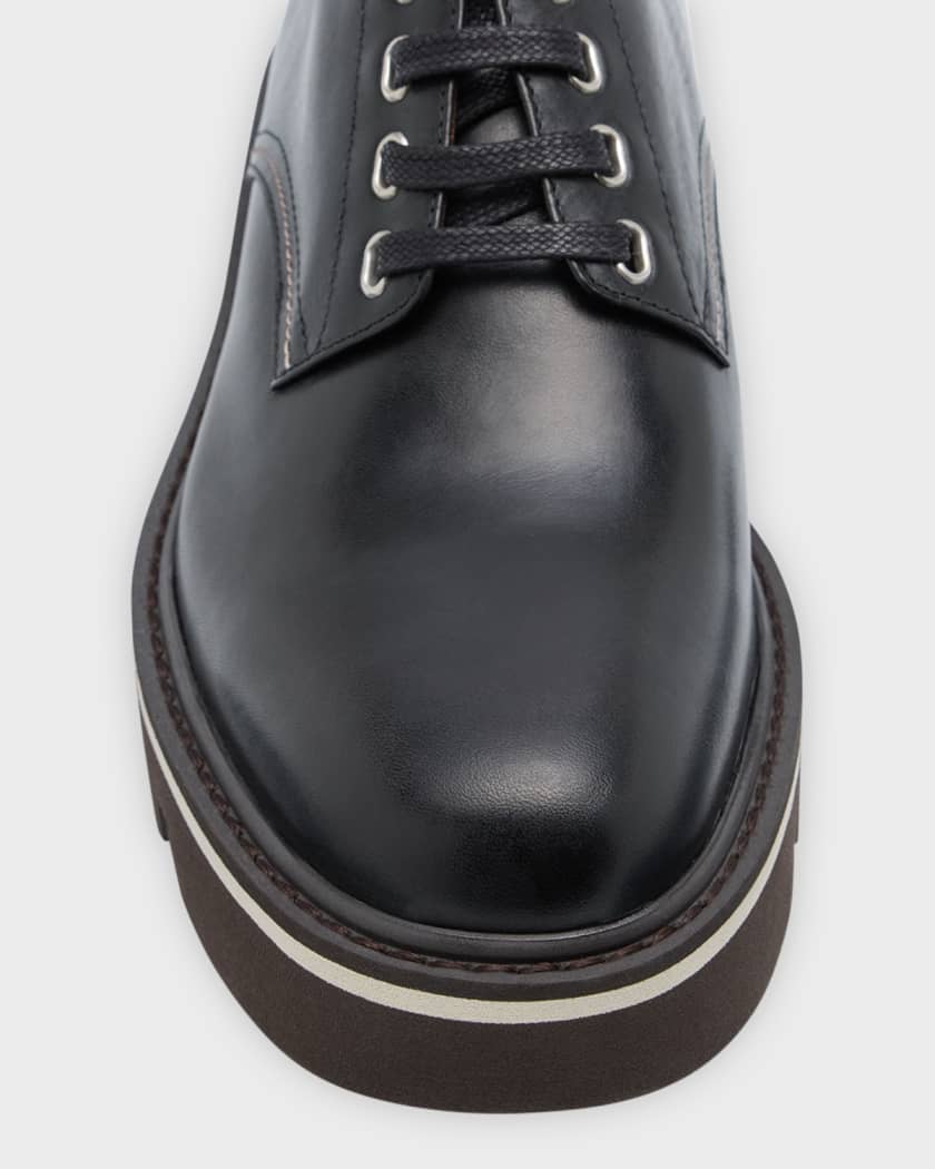 Dries Van Noten Men's Leather Lace-Up Shoes | Neiman Marcus