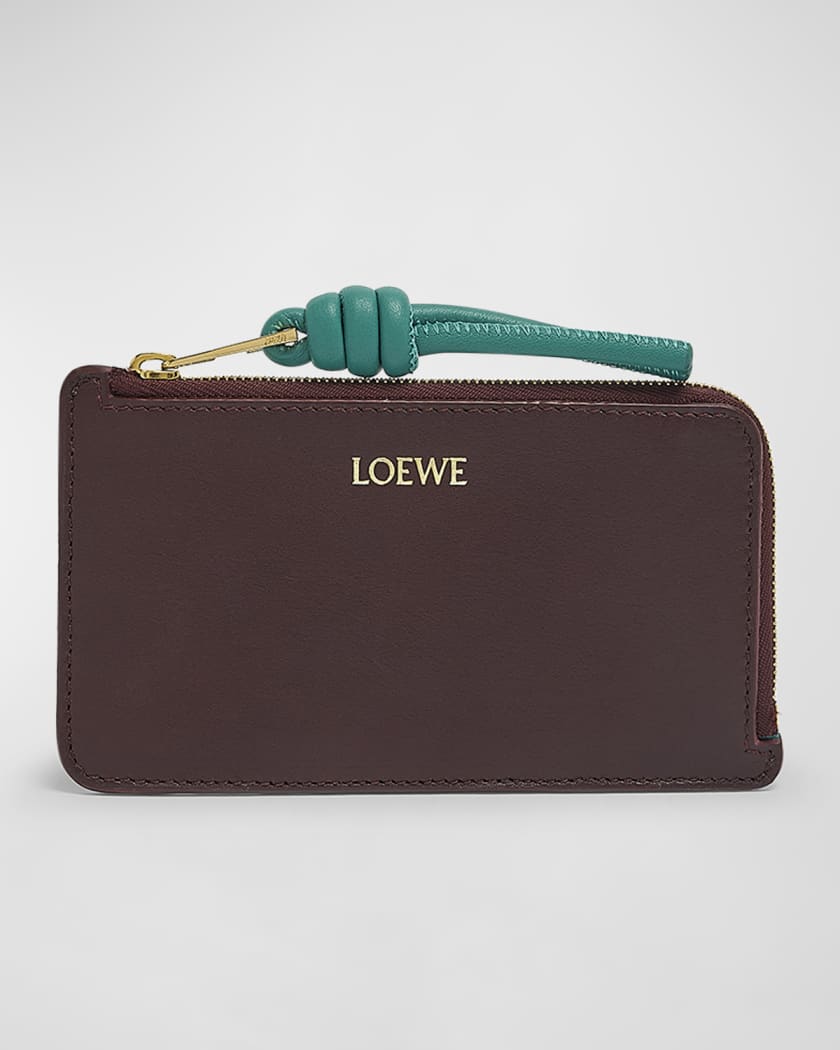 Knot Zip Card Case in Shiny Napa Leather