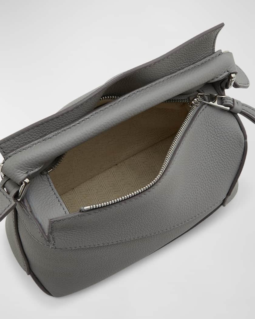 Loewe Mini Puzzle Pearlized Leather Bag in Gray