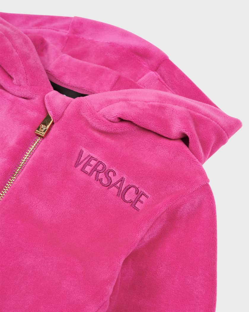 Girl s Logo Print Velour Hoodie Size 12M 3