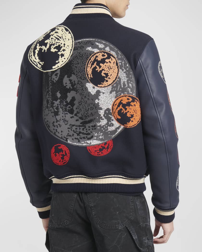 Off-White Men's Moon Phase Varsity Jacket | Neiman Marcus