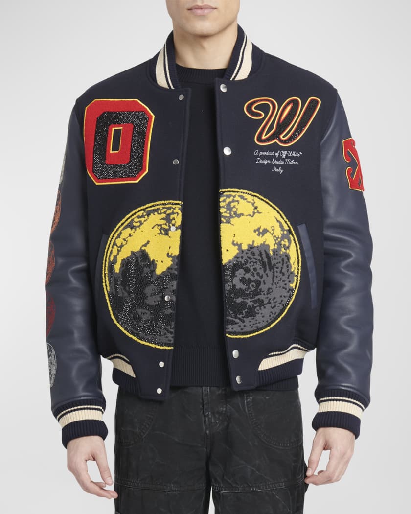 Wool Off-White Red Varsity Jacket - HJacket