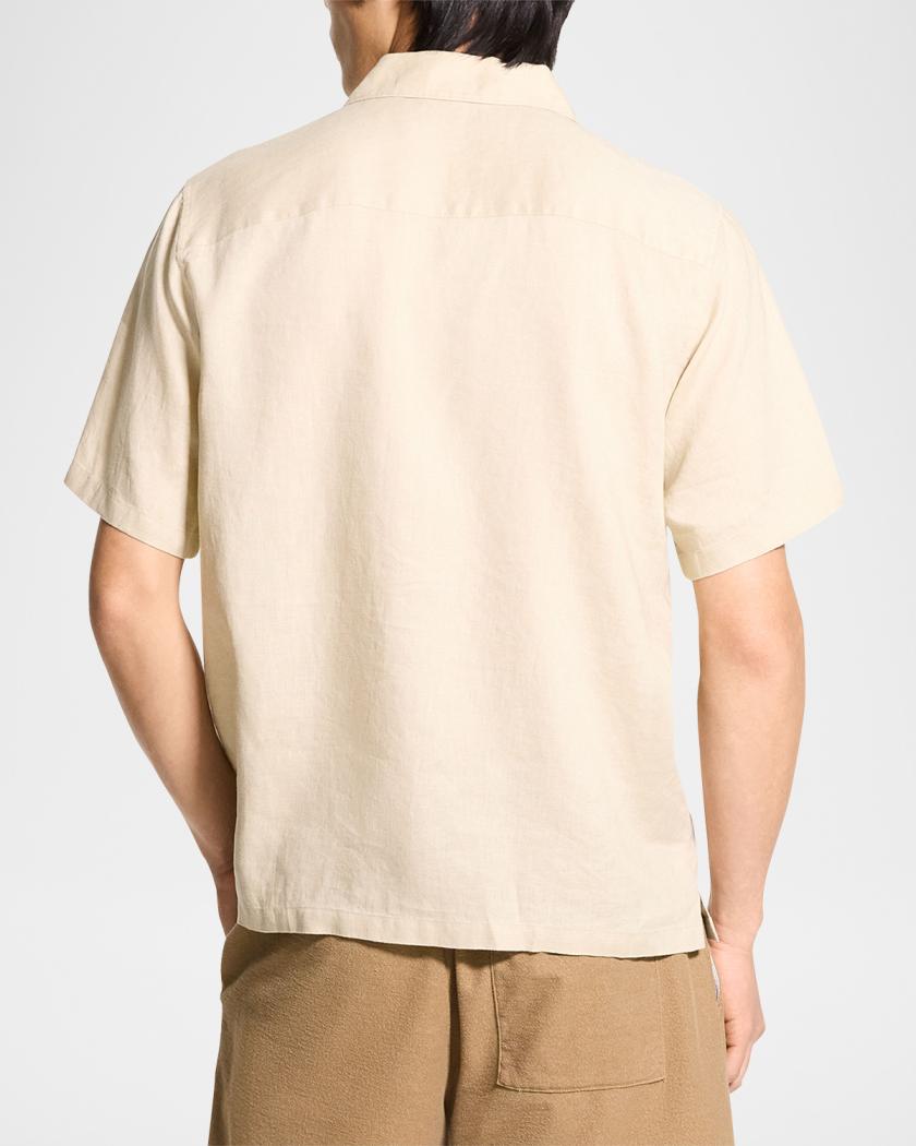 Theory Men's Noll Short Sleeve Button-Down Shirt - Lightweight Lyocell Camp Collar - View #11