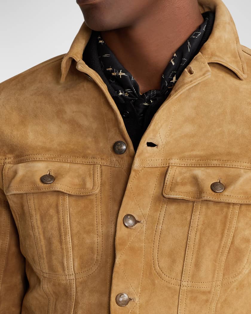 Ralph lauren suede trucker jacket shop