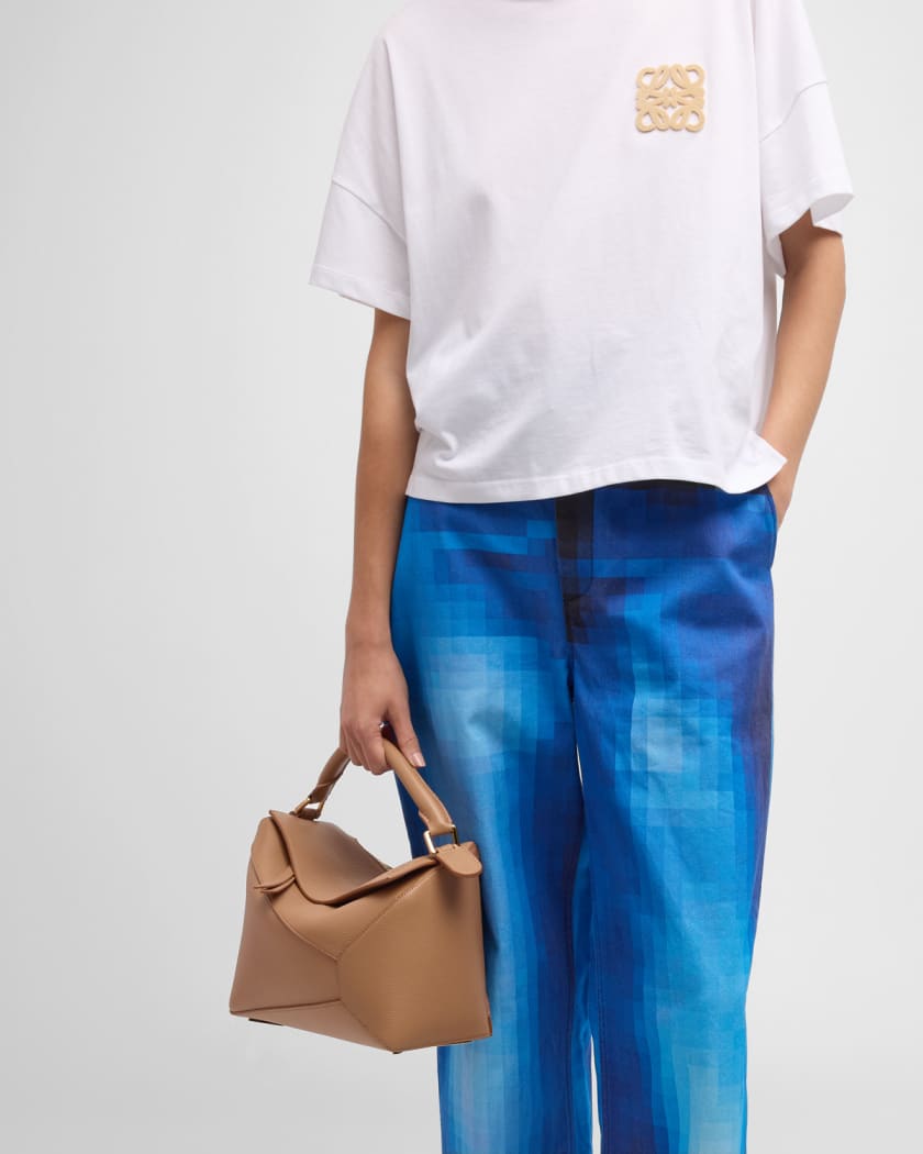 Puzzle Edge Top-Handle Bag in Soft Grained Leather