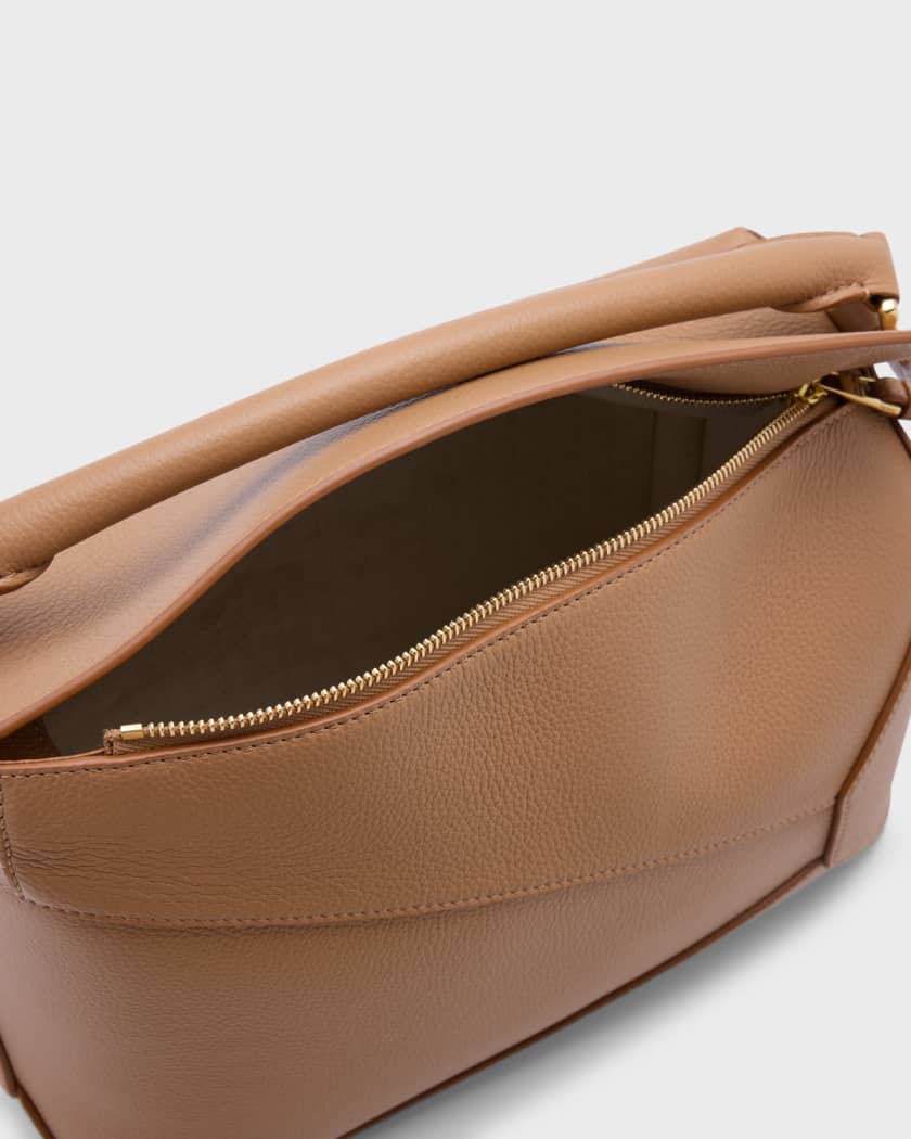Puzzle Edge Top-Handle Bag in Soft Grained Leather