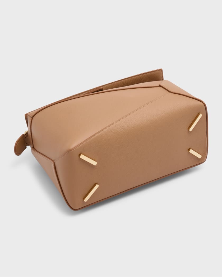 Puzzle Edge Top-Handle Bag in Soft Grained Leather