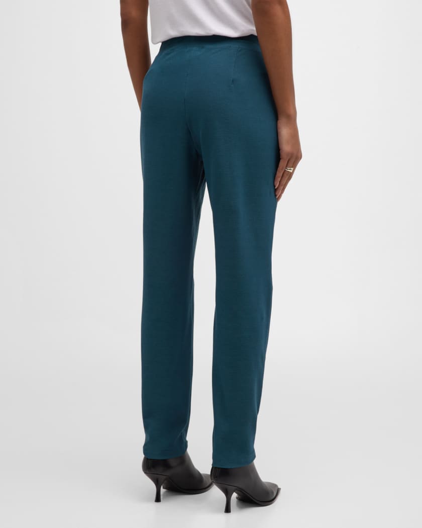 Eileen Fisher Petite High-waist Stretch Crepe Slim Ankle Pants In