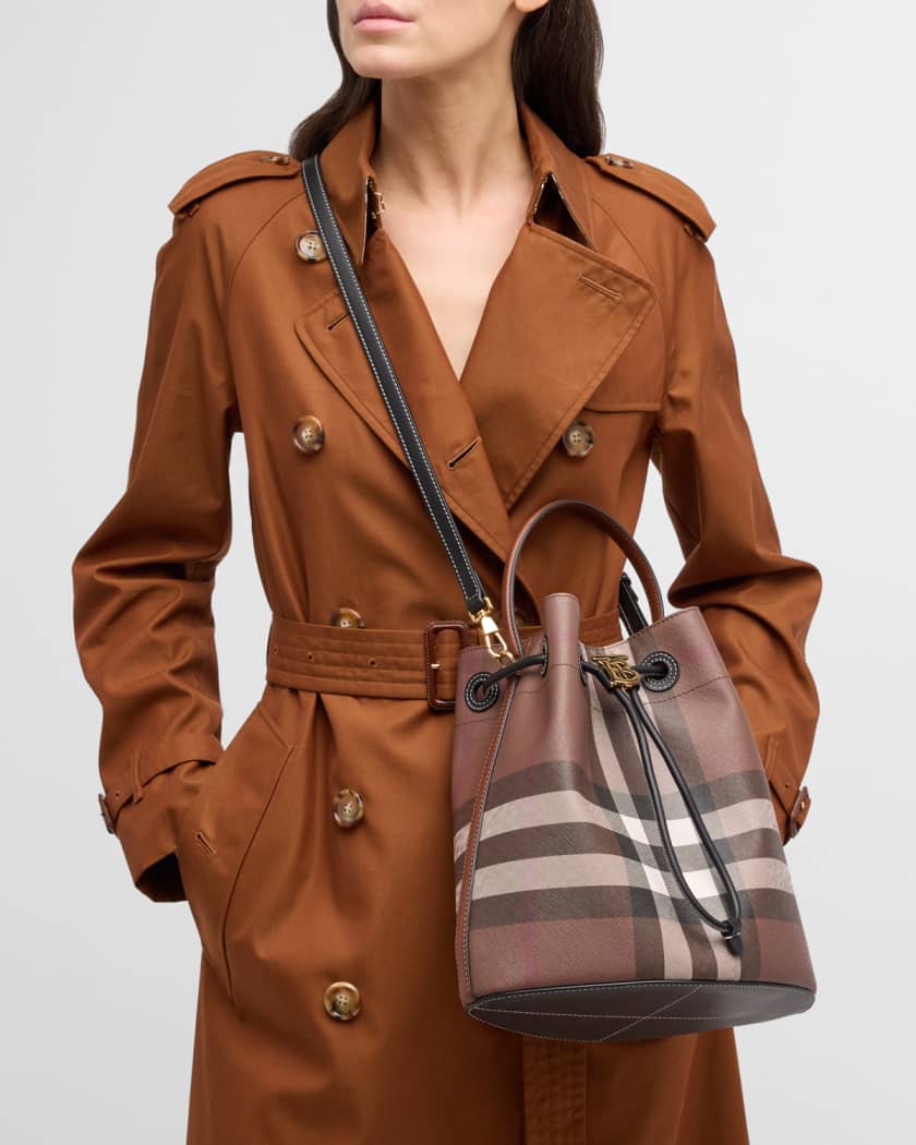 Burberry Small Check Bucket Bag in Natural