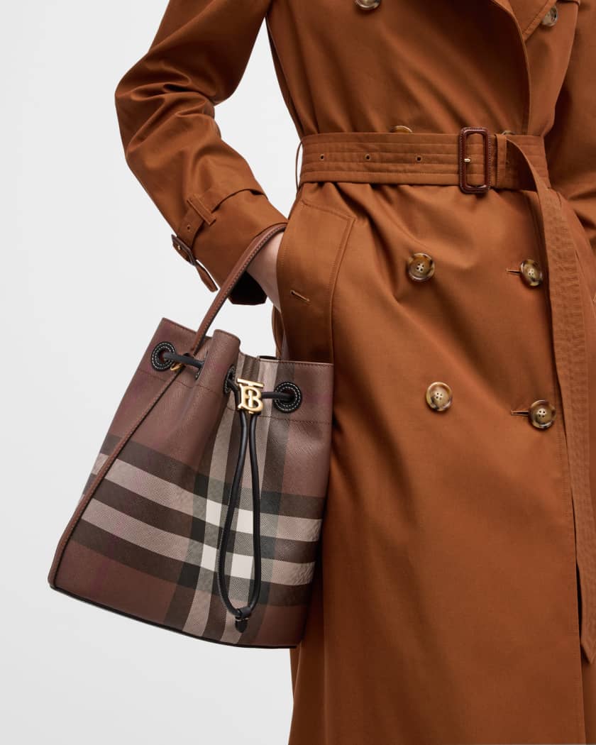Burberry check bucket bag on sale