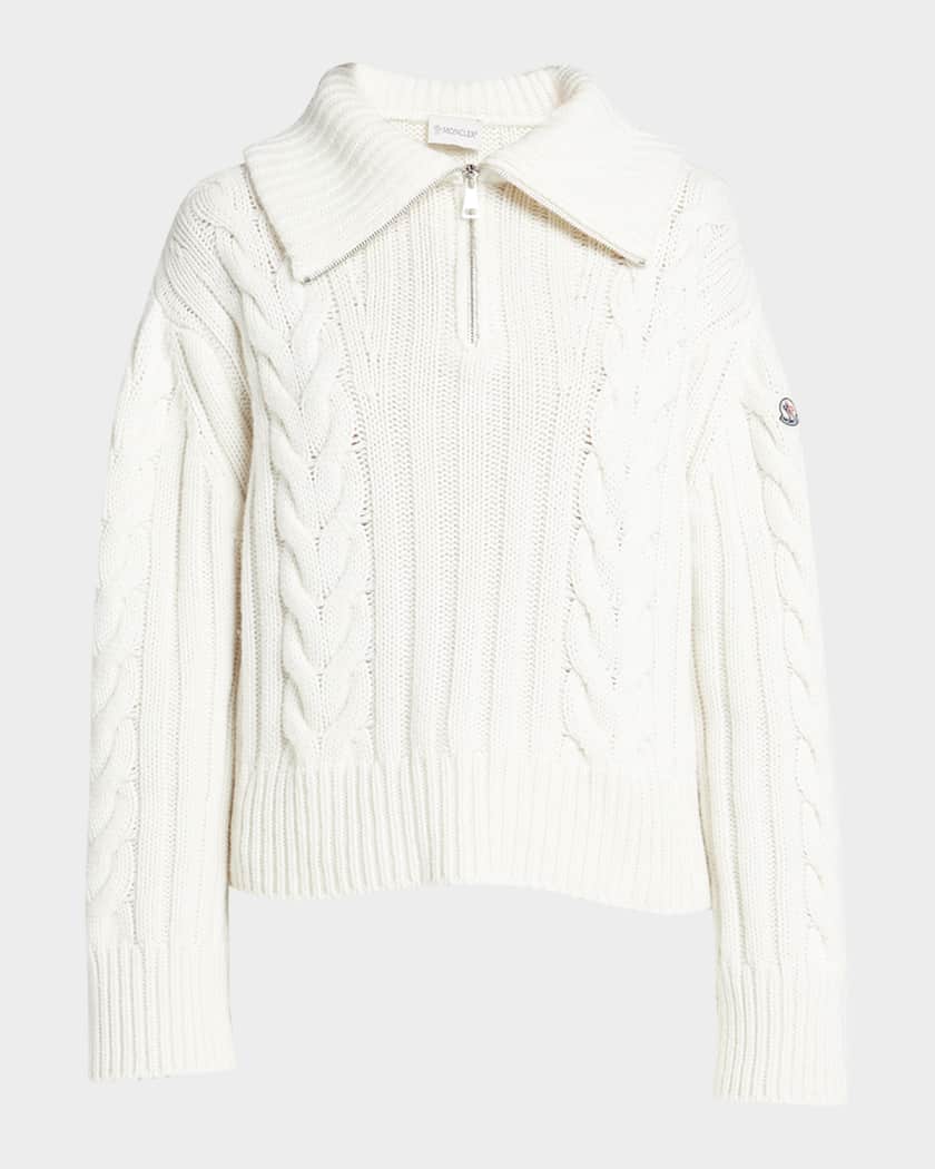 Cashmere Cable Knit Quarter Zip Sweater
