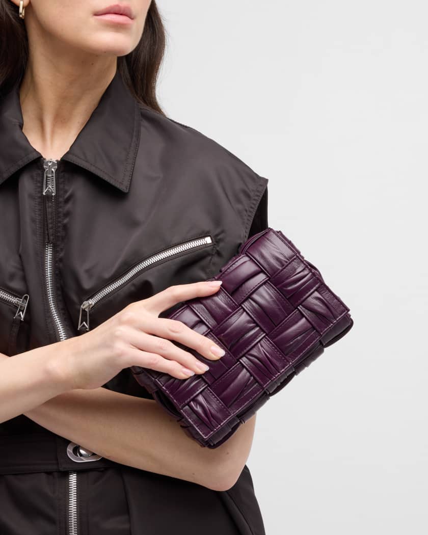 BOTTEGA VENETA  'Cassette' Padded Intreccio Leather Crossbody Bag