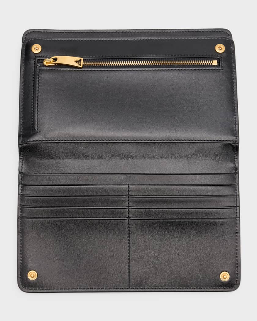 Prada Small Saffiano Button Bifold Wallet