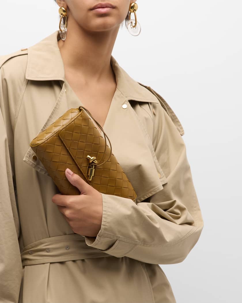 Brown Andiamo medium Intrecciato-leather handbag, Bottega Veneta