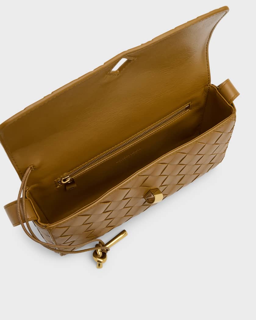 Brown Andiamo small Intrecciato-leather shoulder bag