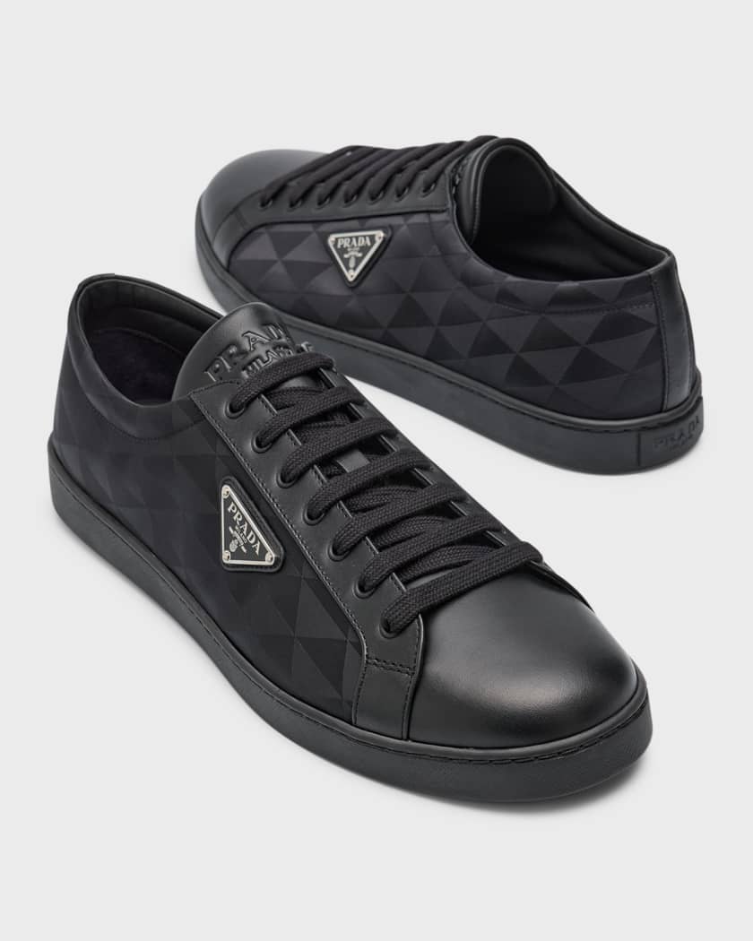 Louis Vuitton Black/Gold Nylon And Leather Low Top Sneakers Size