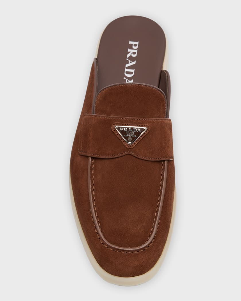 Prada men's suede loafers online