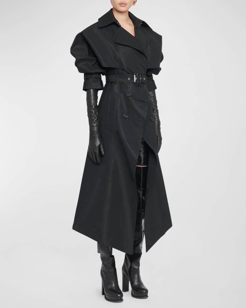 Alexander McQueen Pleated Belted Trench Coat | Neiman Marcus