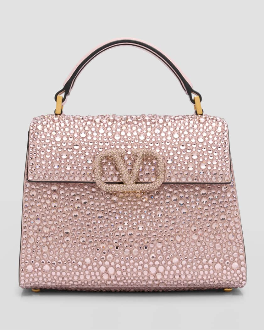 VALENTINO GARAVANI - VLOGO small crystal-embellished leather shoulder bag