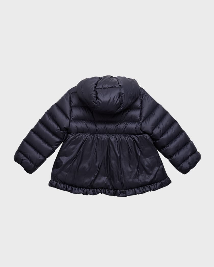Girl's Odile A-Line Ruffle-Trim Coat, Size 12M-3