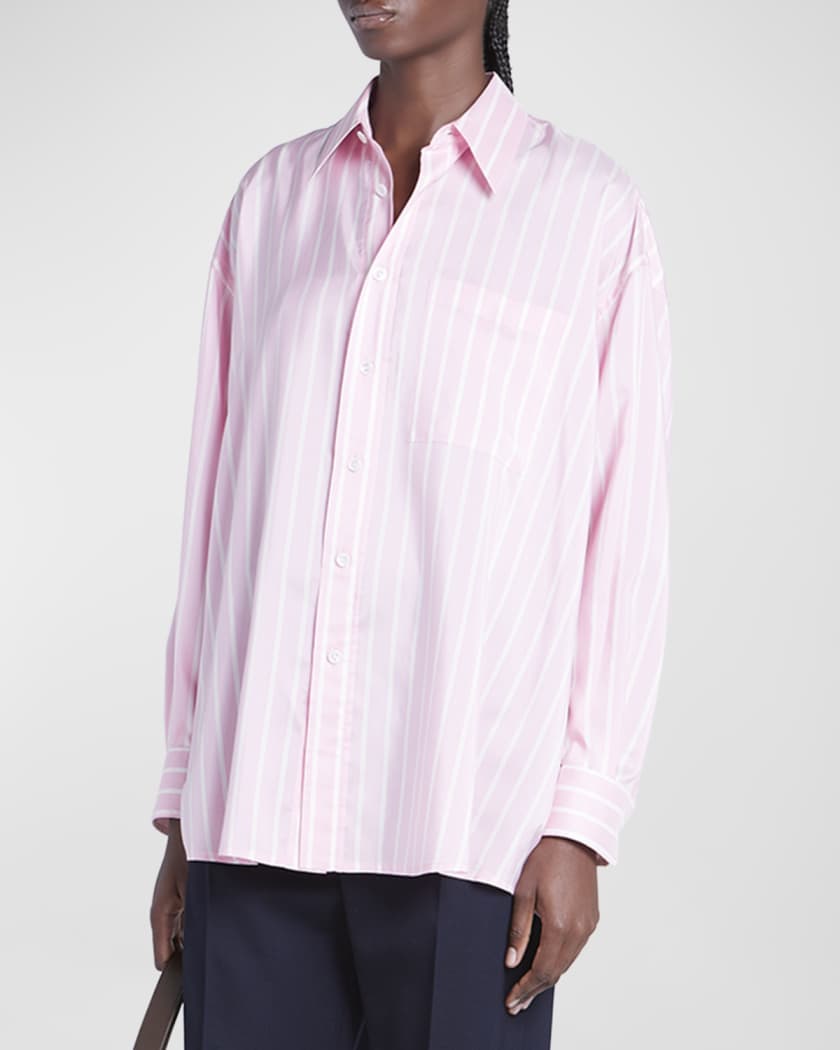 Bottega Veneta Double Stripe Collared Shirt | Neiman Marcus