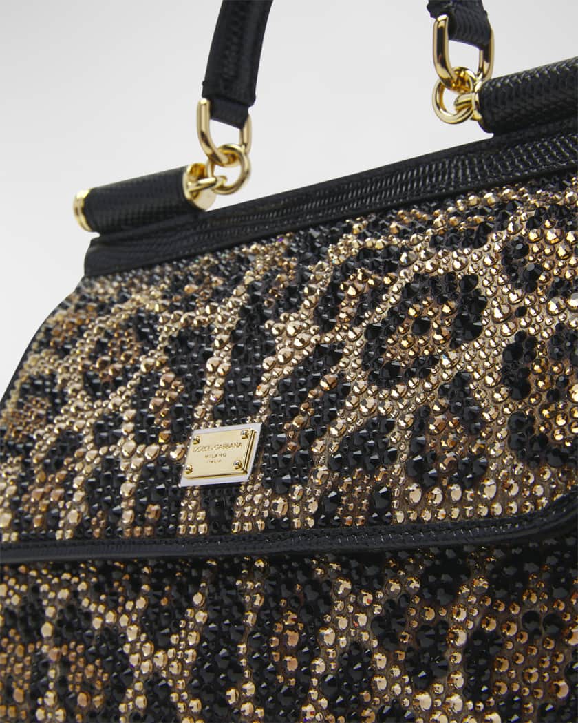 Dolce & Gabbana Women Handbag Green Animal Print Miss Sicily Bag Made in  Italy