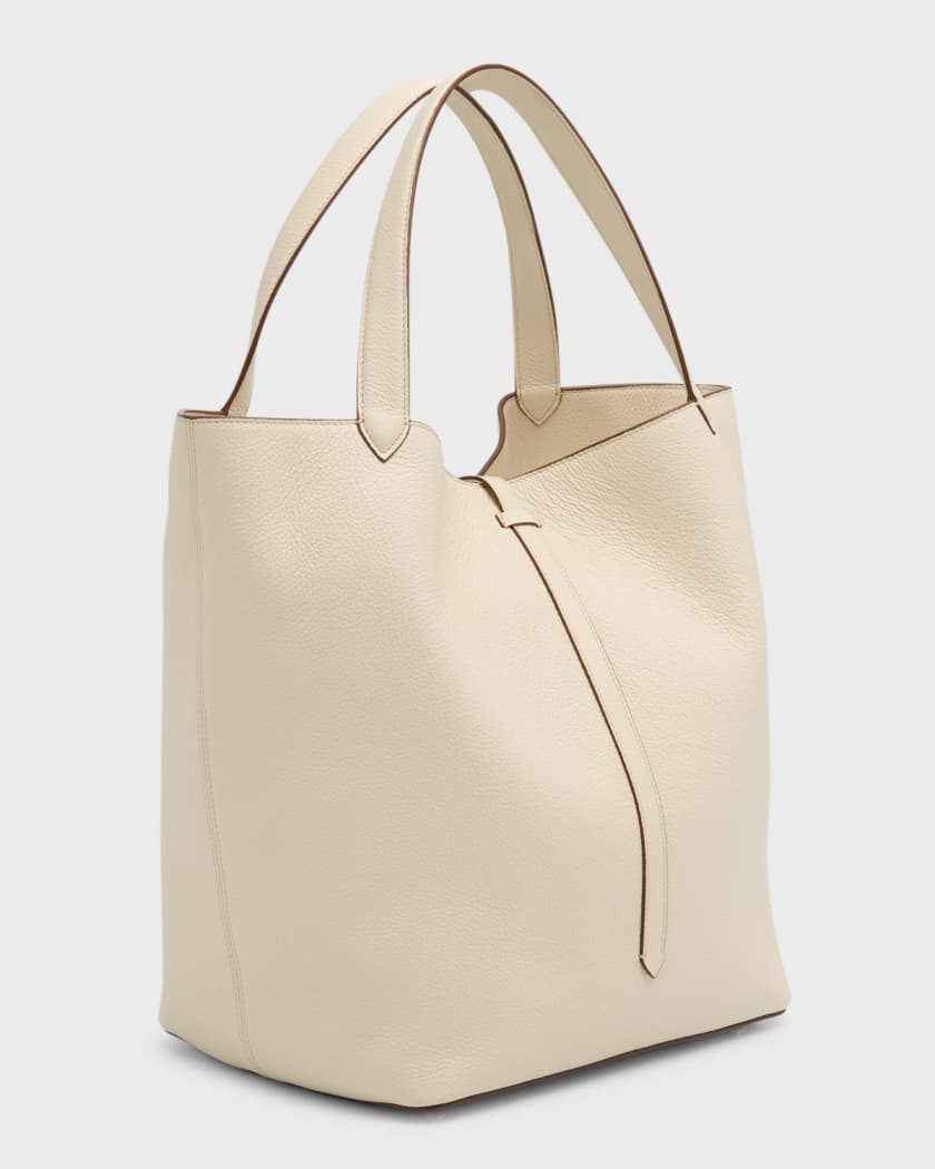 Savette pebbled calf-leather tote bag - Neutrals