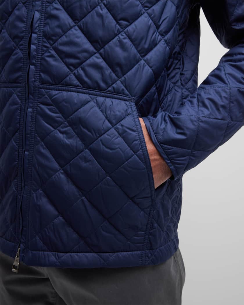 Peter Millar Essex Quilted Full Zip Hoodie Jacket - Navy - Nowells Clothiers
