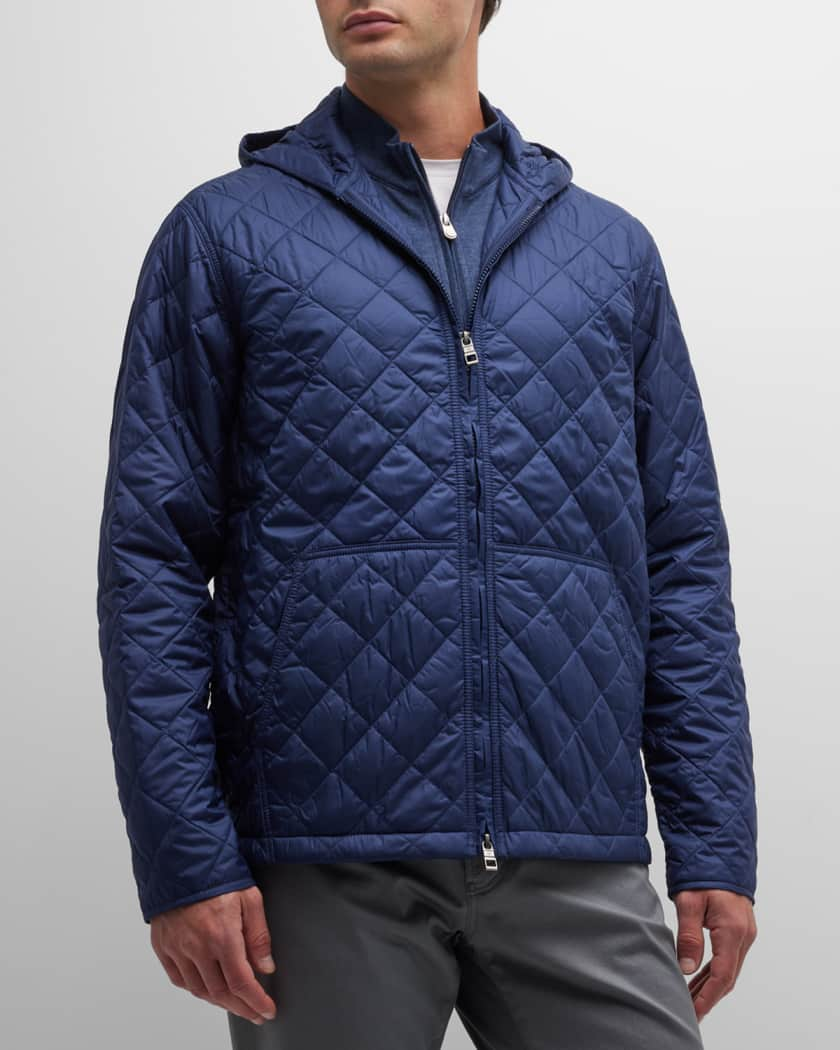 Peter Millar Essex Quilted Full Zip Hoodie Jacket - Navy - Nowells Clothiers