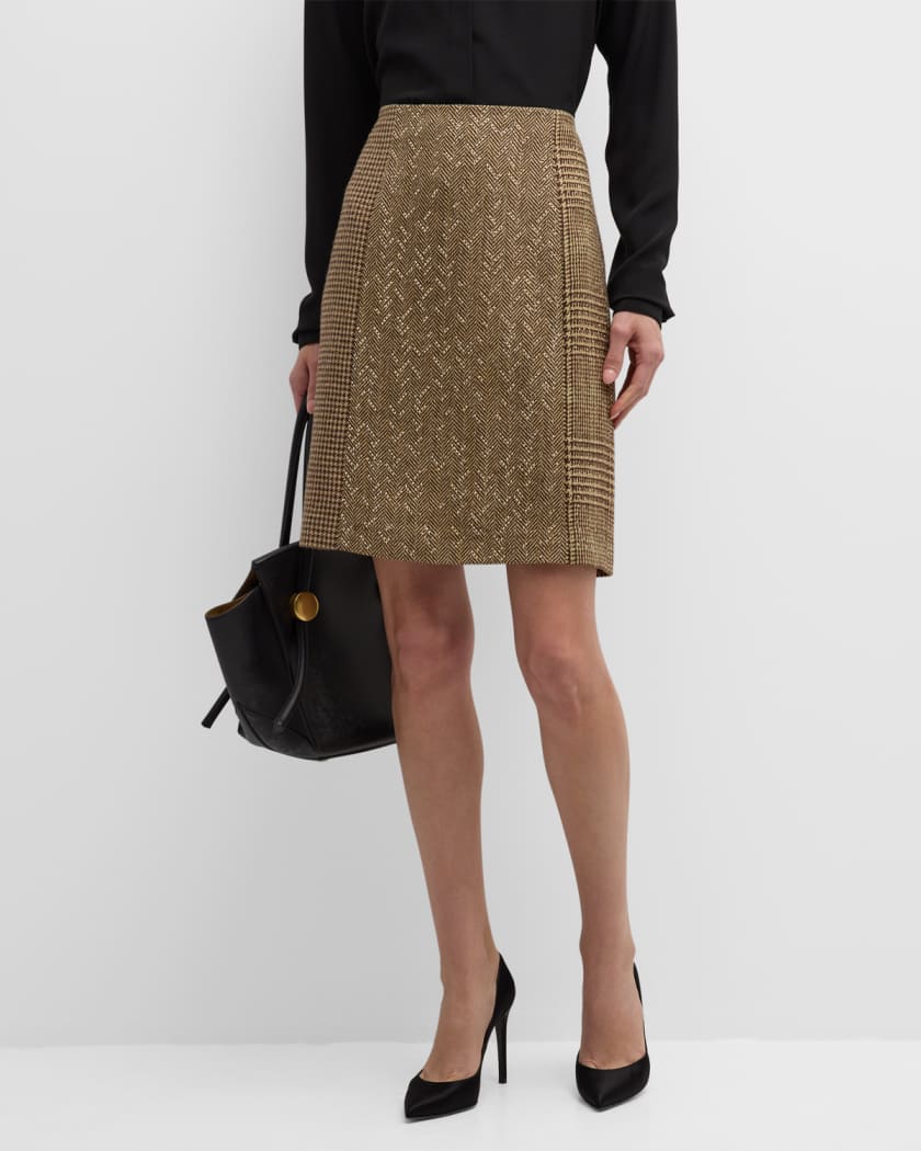 Carreen Multi-Pattern Pencil Skirt