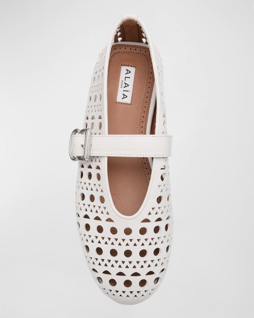 ALAIA Vienne Cutout Mary Jane Ballerina Flats Neiman Marcus