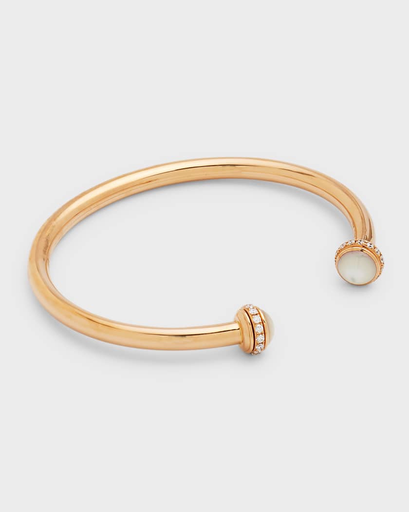 Rose Gold Mother-of-Pearl Diamond Bangle Bracelet - Piaget G36PI900