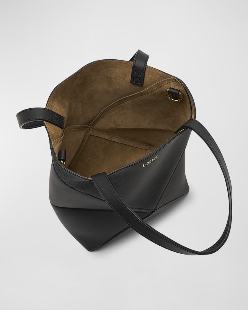 Puzzle Fold Mini Tote Bag in Shiny Leather