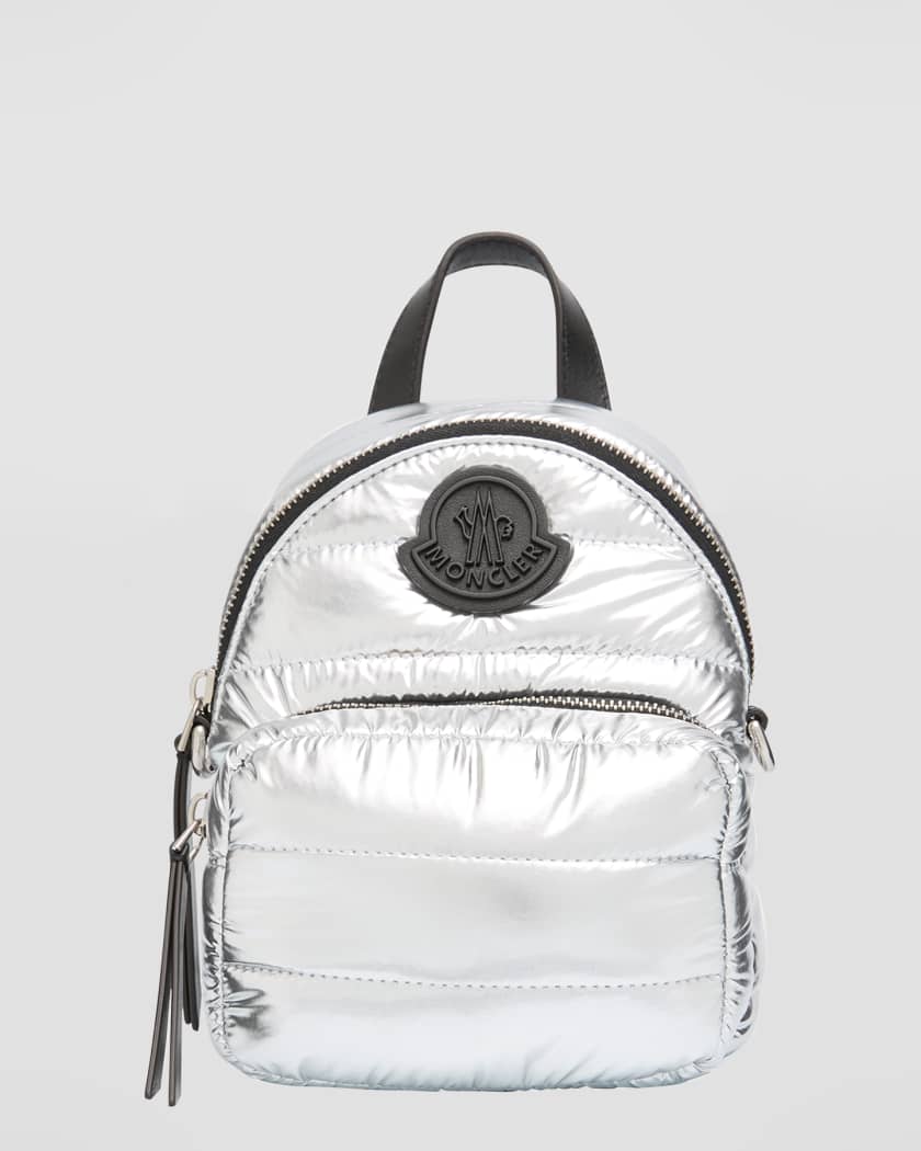 Puffer Crossbody Backpack in Shimmer Gray with Silver Star