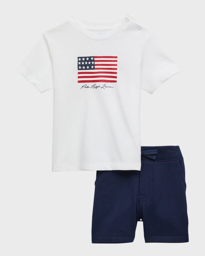 Ralph Lauren Childrenswear Boy's American Flag Graphic T-Shirt W