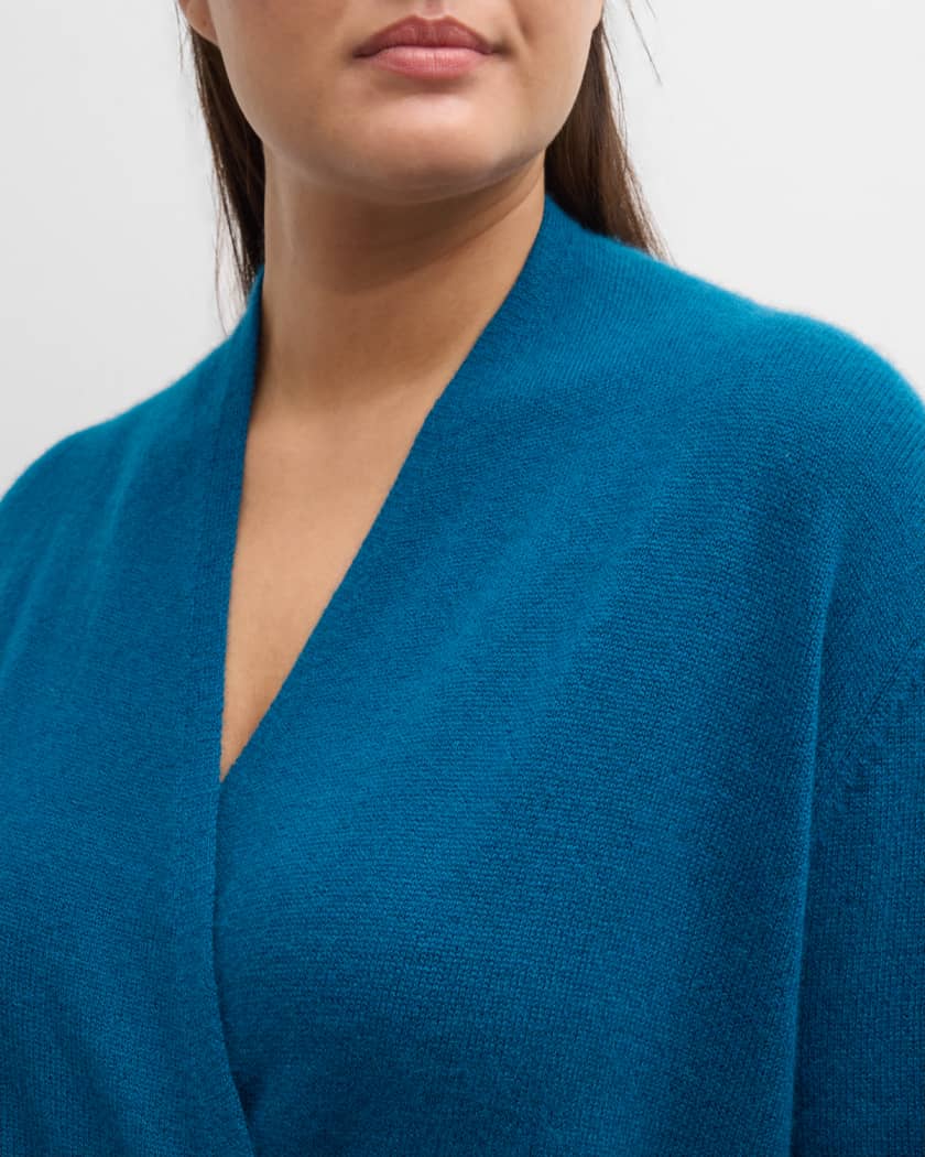 Plus Size Cashmere Faux Wrap Sweater