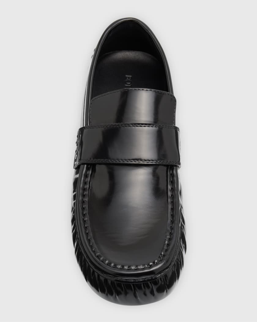 LOUIS VUITTON PARIS MEN'S BLACK LEATHER LOAFERS DRIVER sz 9.5