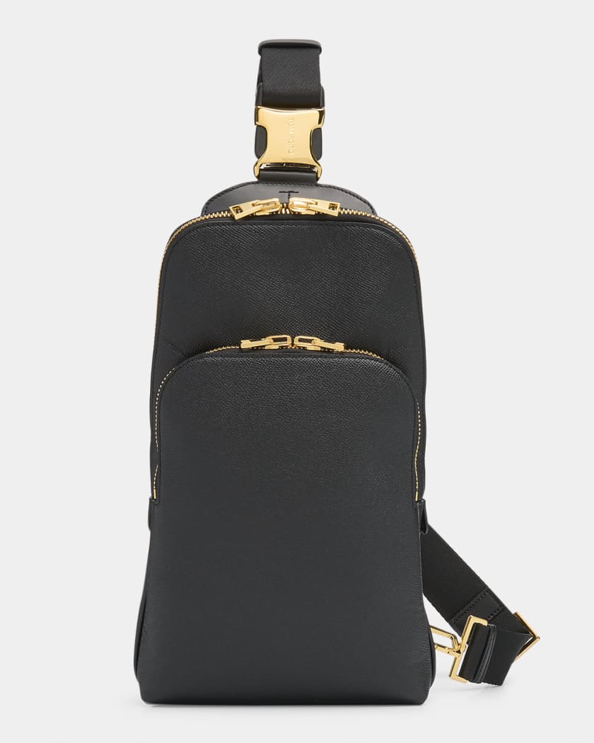 TOM FORD Men's Buckley Grained Leather Sling Backpack