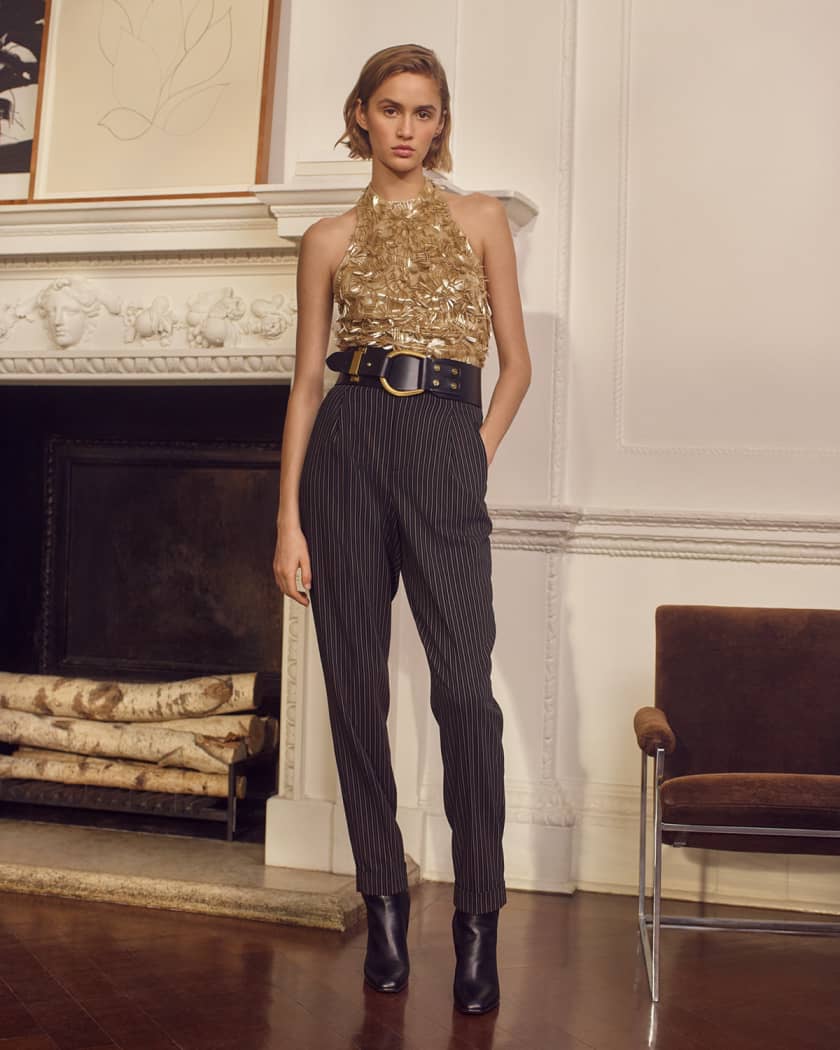 Ralph Lauren Collection Annike Embellished Halter Top | Neiman Marcus