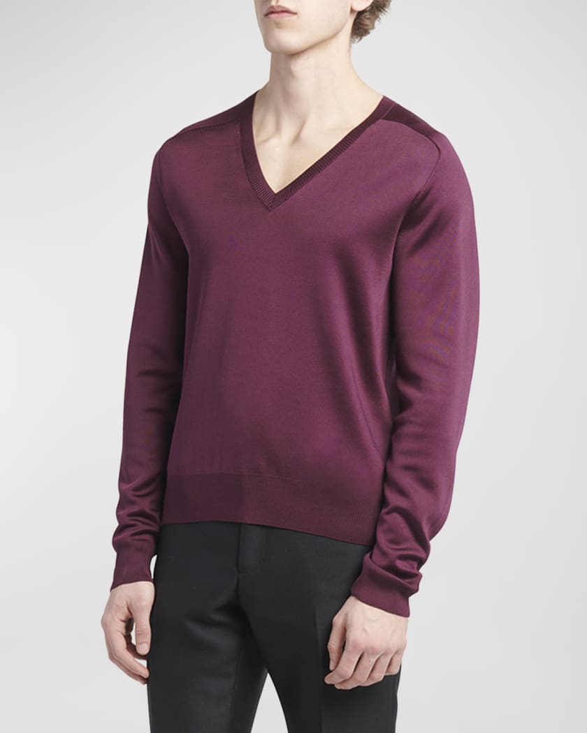 TOM FORD Men s Double Face Silk V Neck Sweater Neiman Marcus