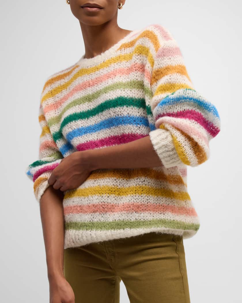 MOTHER The Biggie Jumper Striped Alpaca Sweater Neiman Marcus