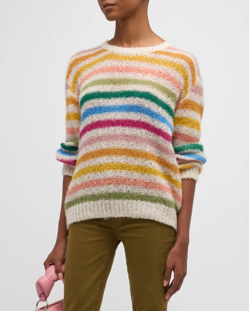 MOTHER The Biggie Jumper Striped Alpaca Sweater | Neiman Marcus