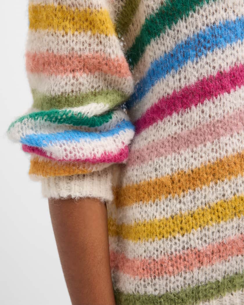 MOTHER The Biggie Jumper Striped Alpaca Sweater | Neiman Marcus