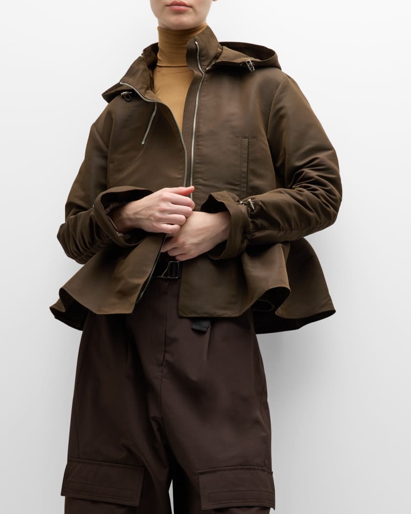 Studio Tomboy X Ruffle Hooded Jacket | Neiman Marcus