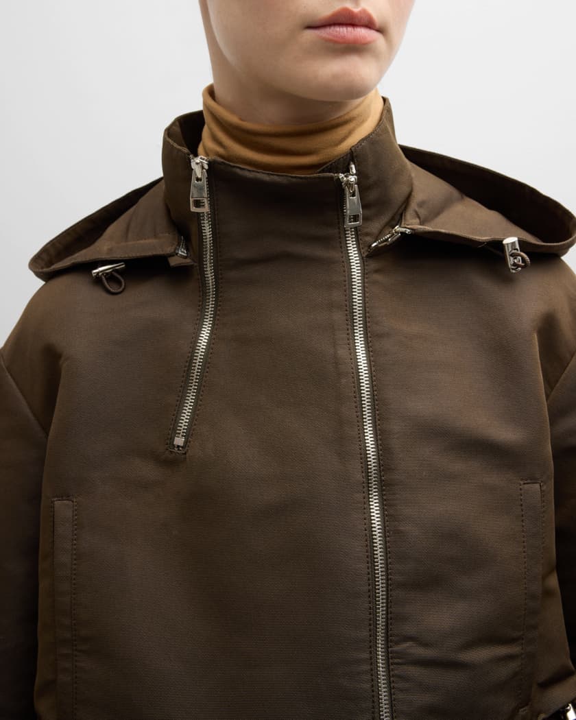 Studio Tomboy X Ruffle Hooded Jacket | Neiman Marcus