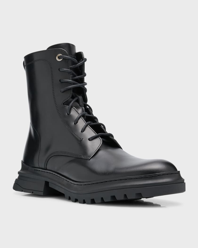 Aquatalia Men s Edmundo Weatherproof Leather Zip Combat Boots