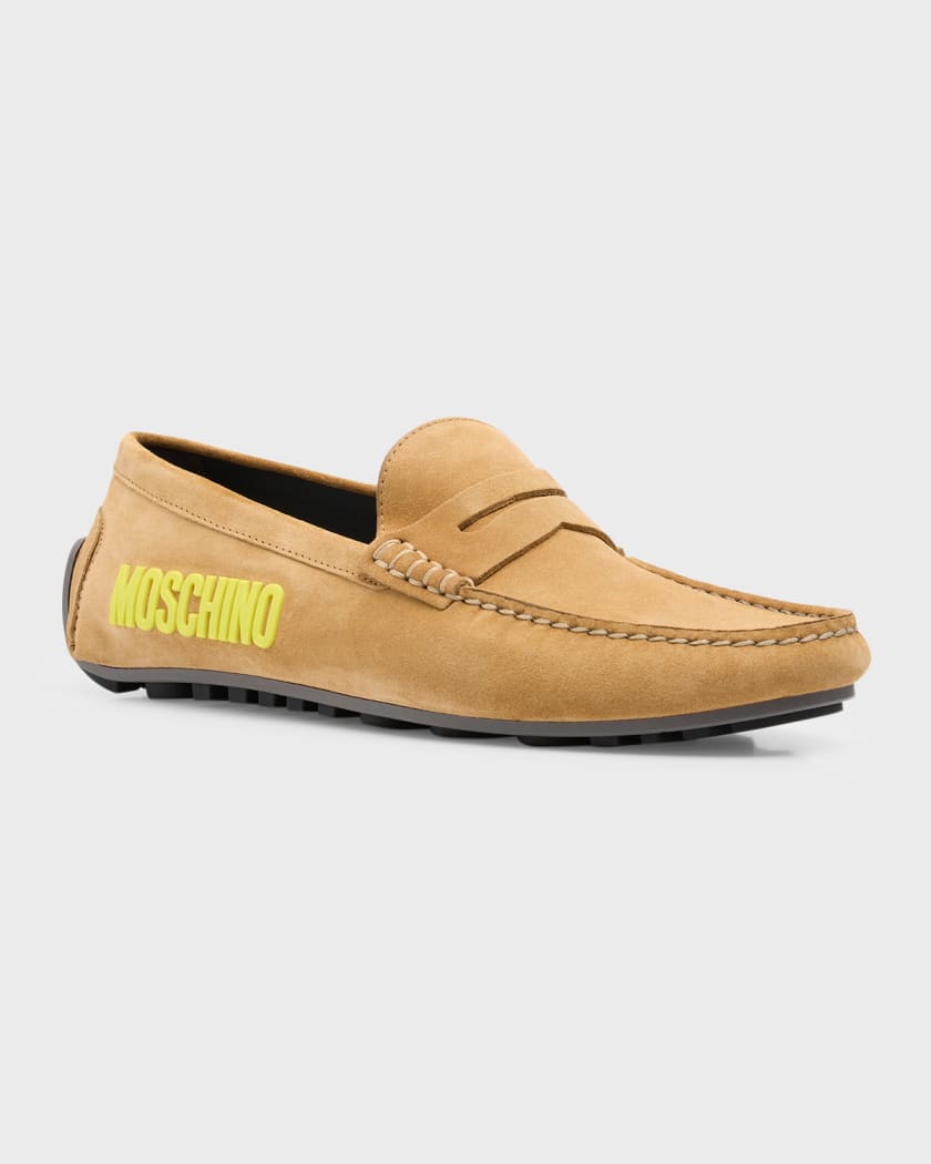 Moschino Unisex All-Over Logo Moccasins