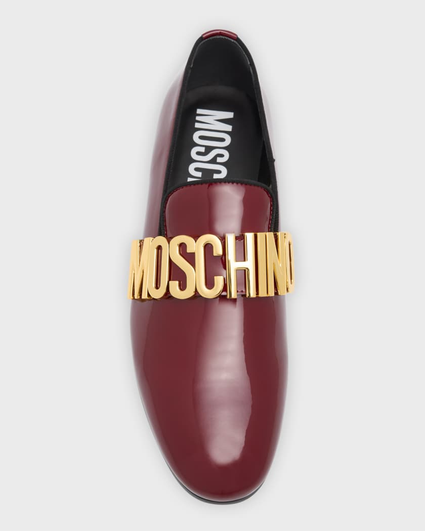 Moschino Women's Maxi Lettering Velvet Loafers
