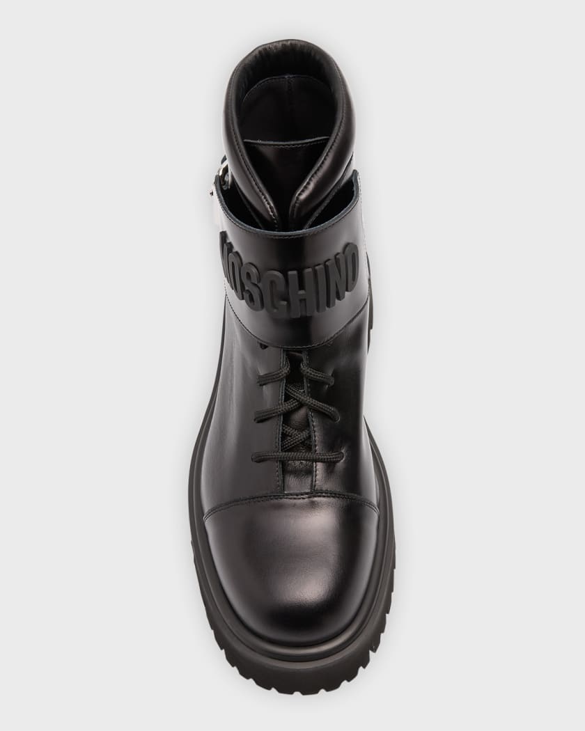 Moschino store combat boots